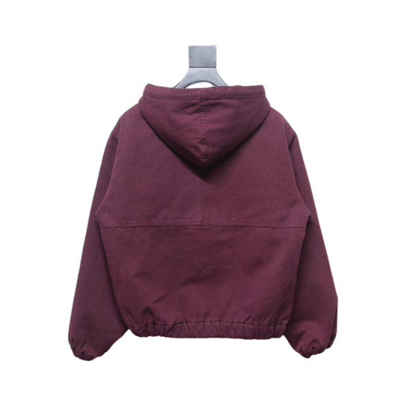 Bstsneaker-Stussy Washed Distressed Embroidery Black 8 Hooded Cotton Jacket red 330