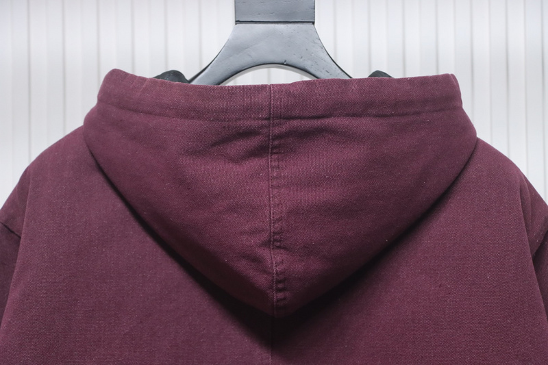 Bstsneaker-Stussy Washed Distressed Embroidery Black 8 Hooded Cotton Jacket red 330