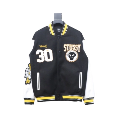 Bstsneaker-Stussy x Metalheadz 30th Anniversary Embroidered Baseball Jacket 290 01
