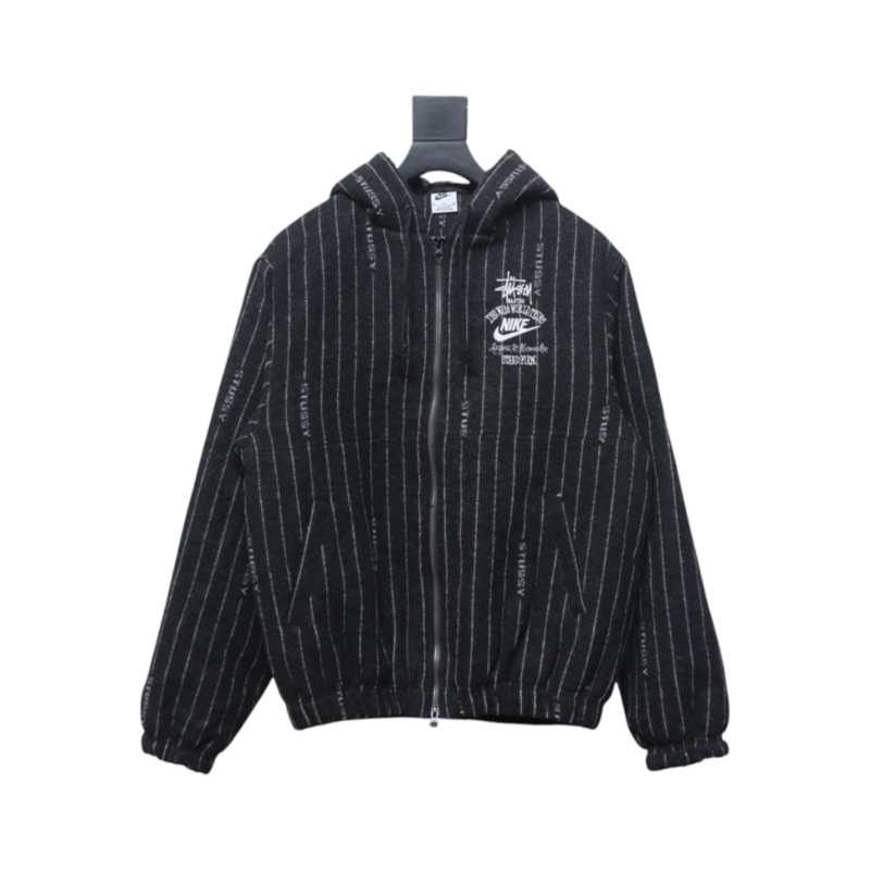 Bstsneaker-Stussy x Nike wool striped hooded jacket 370
