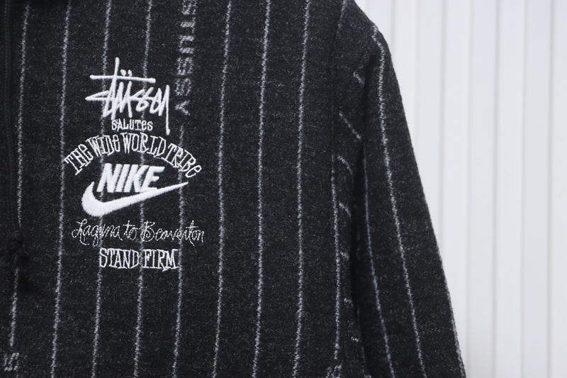 Bstsneaker-Stussy x Nike wool striped hooded jacket 370