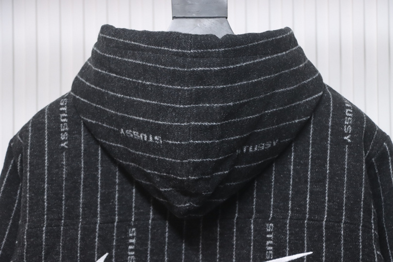 Bstsneaker-Stussy x Nike wool striped hooded jacket 370