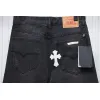 Bstsneaker-Chrome Hearts Leather Cross Denim Jeans white 190