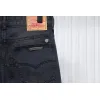 Bstsneaker-Chrome Hearts Leather Cross Denim Jeans  All Black 190