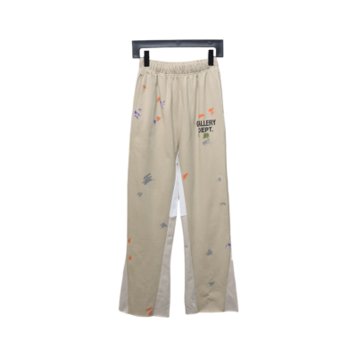 Bstsneaker-GALLERY DEPT patchwork hand-painted graffiti ink trousers khaki 200 01