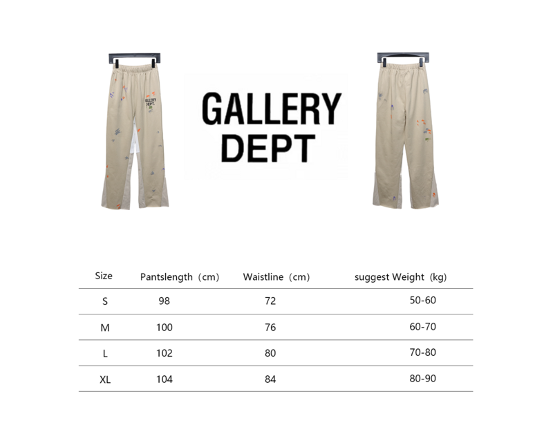 Bstsneaker-GALLERY DEPT patchwork hand-painted graffiti ink trousers khaki 200