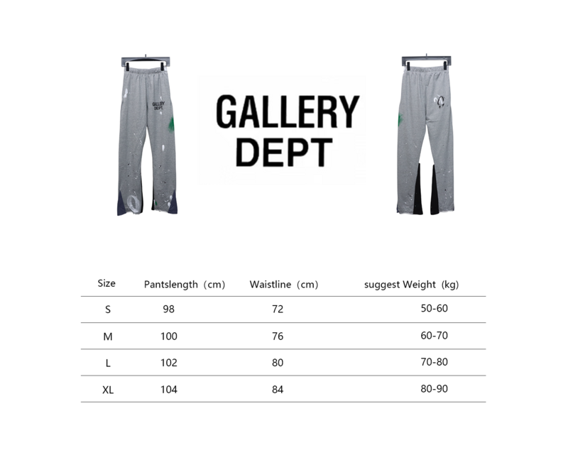 Bstsneaker-GALLERY DEPT patchwork hand-painted graffiti ink trousers grey 200