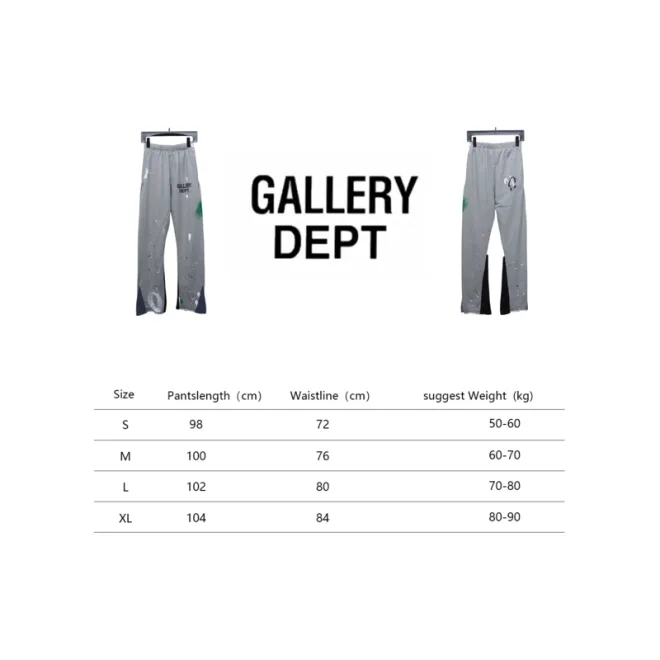 Bstsneaker-GALLERY DEPT patchwork hand-painted graffiti ink trousers grey 200