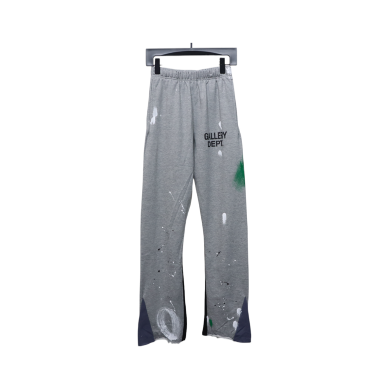 Bstsneaker-GALLERY DEPT patchwork hand-painted graffiti ink trousers grey 200