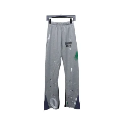 GALLERY DEPT patchwork hand-painted graffiti ink trousers grey 200 01