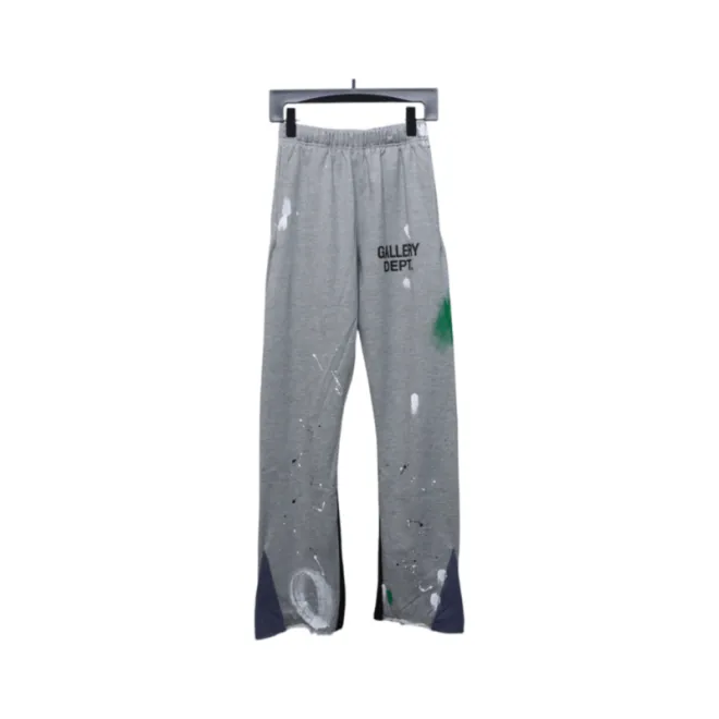 Bstsneaker-GALLERY DEPT patchwork hand-painted graffiti ink trousers grey 200