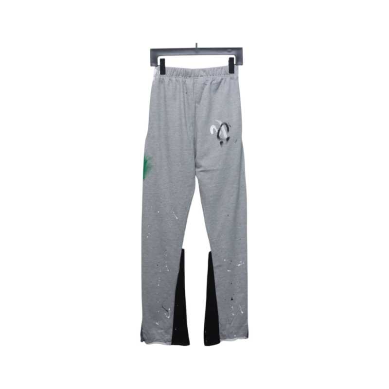 Bstsneaker-GALLERY DEPT patchwork hand-painted graffiti ink trousers grey 200