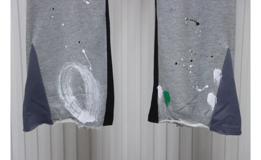 GALLERY DEPT patchwork hand-painted graffiti ink trousers grey 200