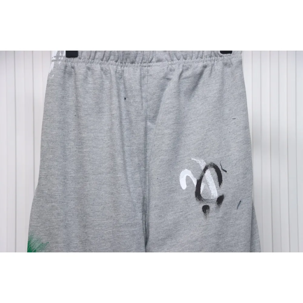 GALLERY DEPT patchwork hand-painted graffiti ink trousers grey 200