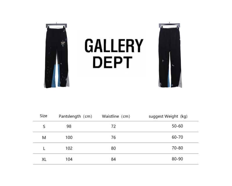 Bstsneaker-GALLERY DEPT patchwork hand-painted graffiti ink trousers Black-blue 200