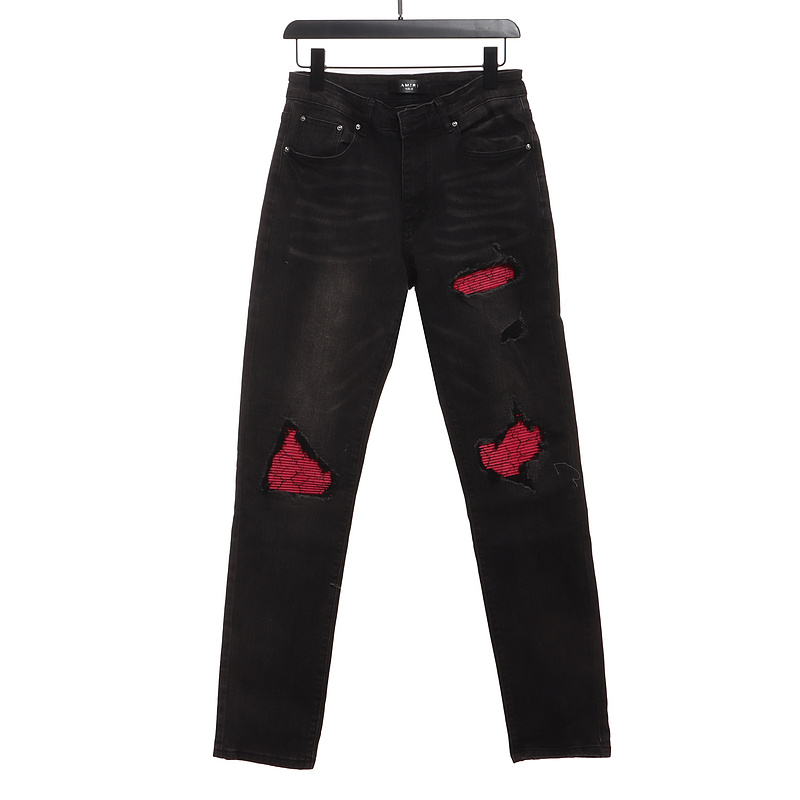 Bstsneaker-AMIRI pink ripped jeans 200