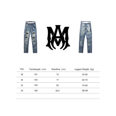 Bstsneaker-AMIRI ink-splashed rhinestone jeans 190 02