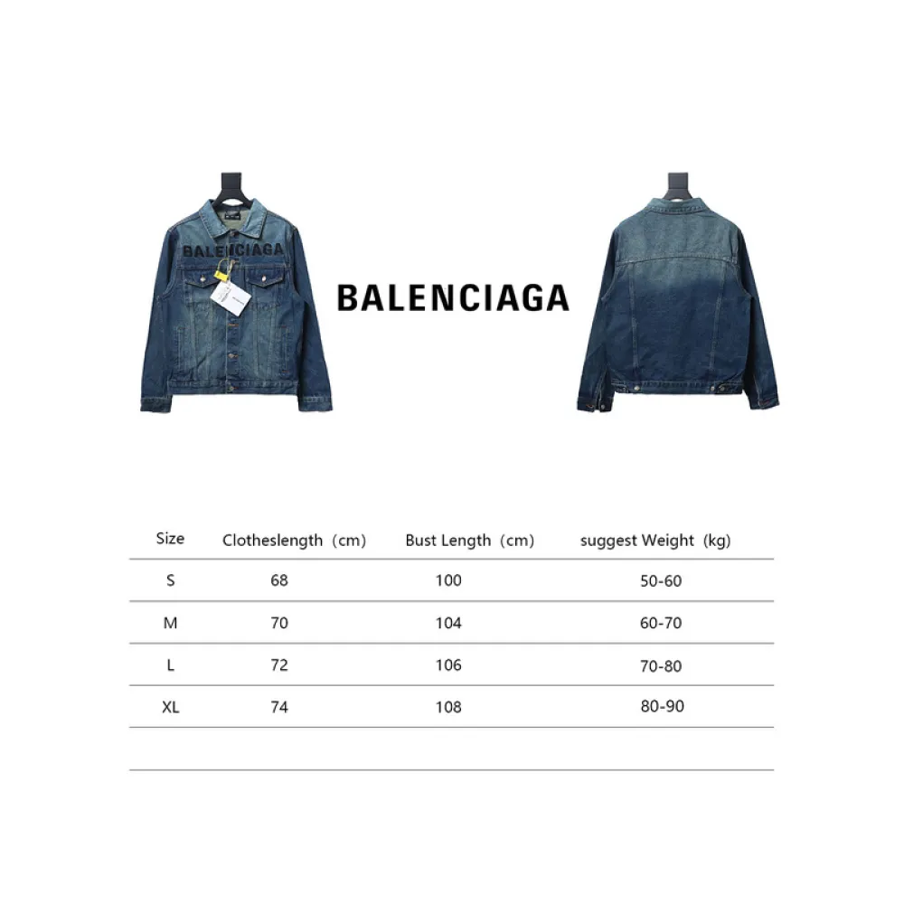 Bstsneaker-Balenciaga embroidered denim jacket blue 220