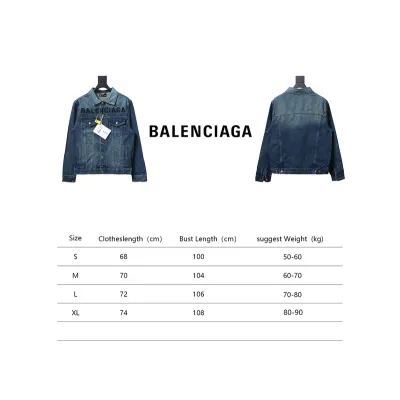 Balenciaga embroidered denim jacket blue 220 02