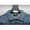 Bstsneaker-Balenciaga embroidered denim jacket blue 220