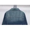 Bstsneaker-Balenciaga embroidered denim jacket blue 220