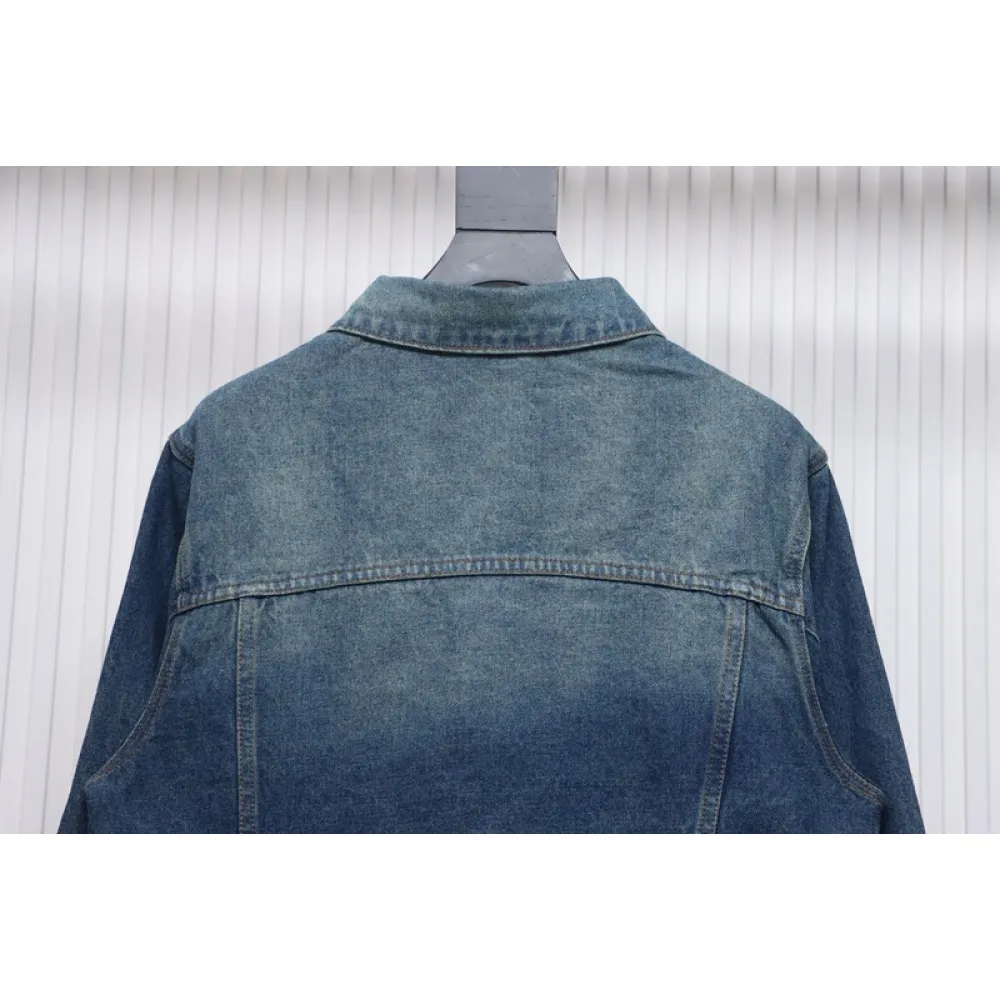 Bstsneaker-Balenciaga embroidered denim jacket blue 220