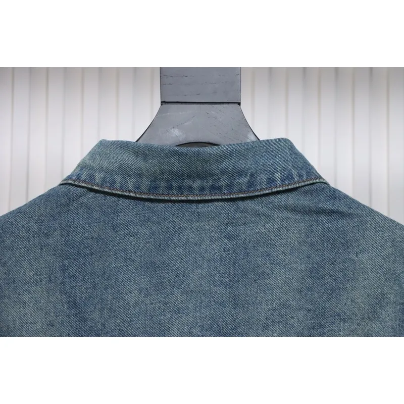 Bstsneaker-Balenciaga embroidered denim jacket blue 220
