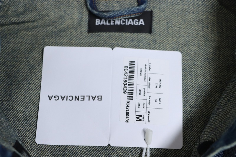 Bstsneaker-Balenciaga embroidered denim jacket blue 220