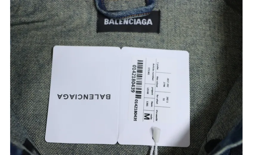 Bstsneaker-Balenciaga embroidered denim jacket blue 220