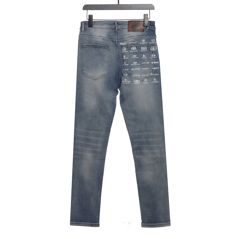 Bstsneaker-Balenciaga jeans with all-over logo on pockets 190