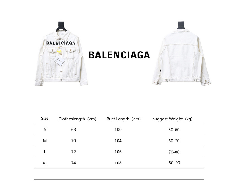 Bstsneaker-Balenciaga embroidered denim jacket white 220