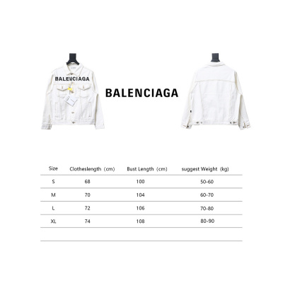 Bstsneaker-Balenciaga embroidered denim jacket white 220 02