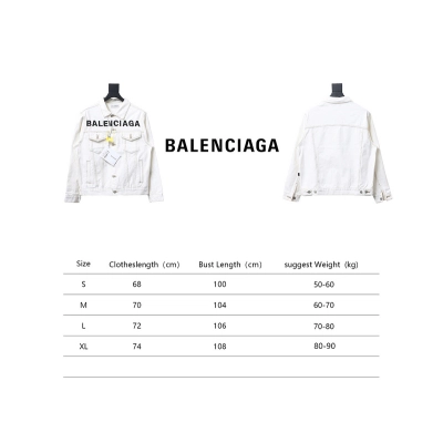 Bstsneaker-Balenciaga embroidered denim jacket white 220 02
