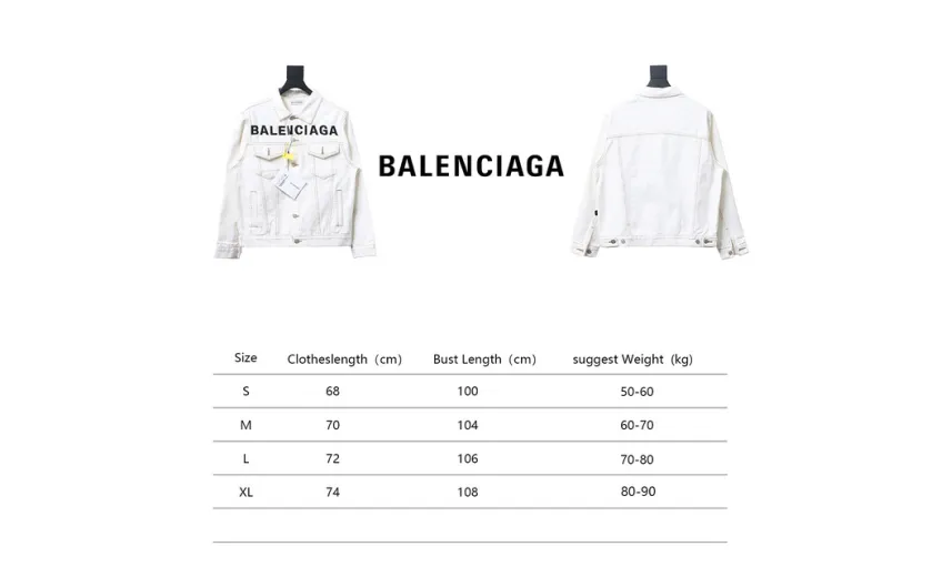 Bstsneaker-Balenciaga embroidered denim jacket white 220