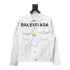 Bstsneaker-Balenciaga embroidered denim jacket white 220