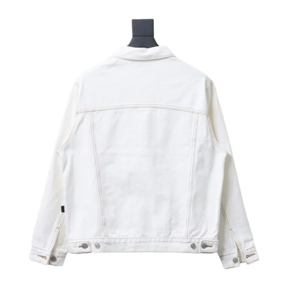 Bstsneaker-Balenciaga embroidered denim jacket white 220