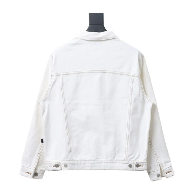 Bstsneaker-Balenciaga embroidered denim jacket white 220