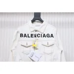 Bstsneaker-Balenciaga embroidered denim jacket white 220