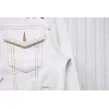 Bstsneaker-Balenciaga embroidered denim jacket white 220