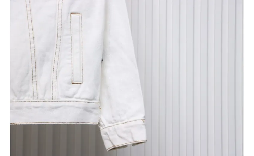 Bstsneaker-Balenciaga embroidered denim jacket white 220