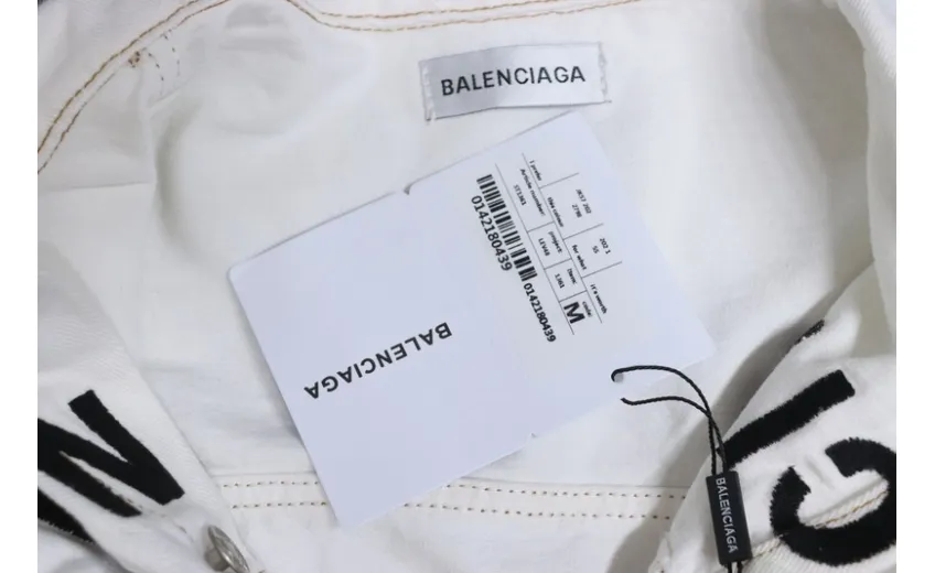 Bstsneaker-Balenciaga embroidered denim jacket white 220