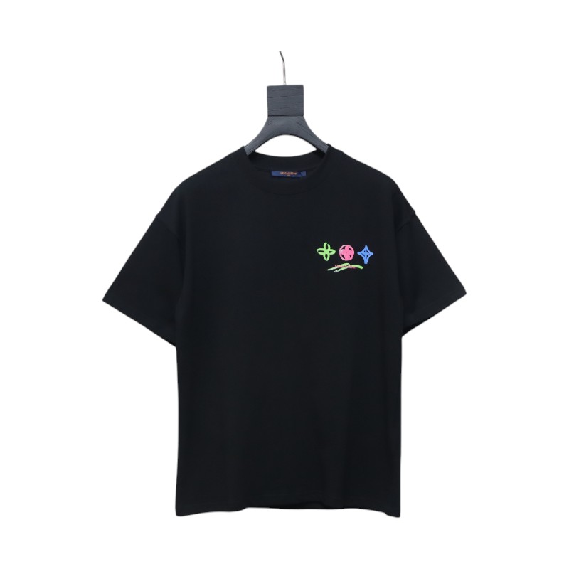 Bstsneaker-Louis Vuitton logo print black T-shirt 120