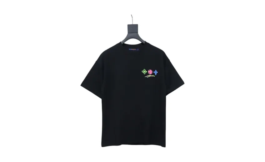 Bstsneaker-Louis Vuitton logo print black T-shirt 120