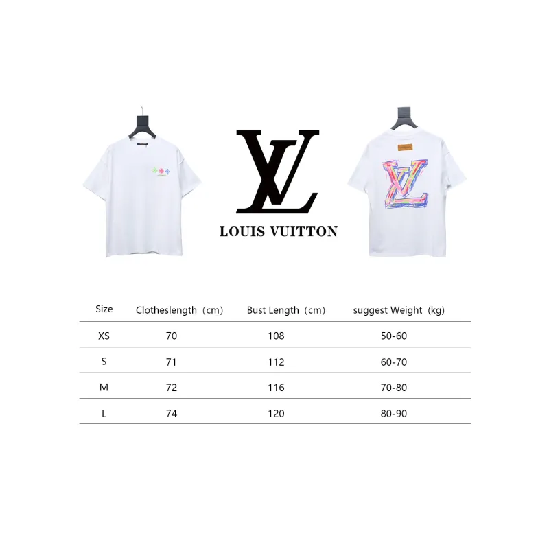 Bstsneaker-Louis Vuitton logo print White T-shirt 120