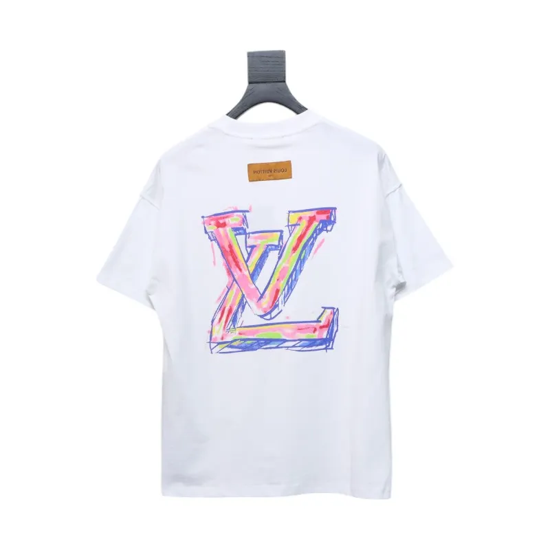 Bstsneaker-Louis Vuitton logo print White T-shirt 120