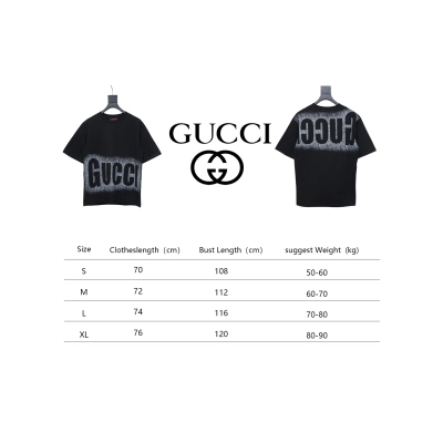 Bstsneaker-Gucci big logo spray-painted T-shirt 120 02