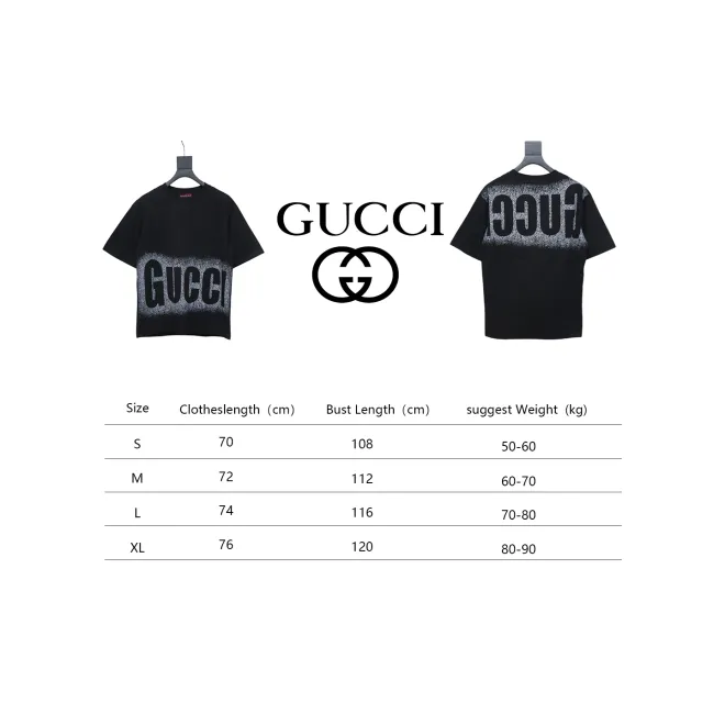 Bstsneaker-Gucci big logo spray-painted T-shirt 120