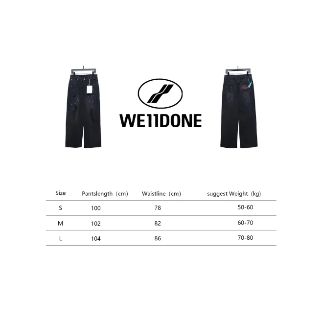 Bstsneaker-Welldone Heart Letter Ripped Baggy Jeans 230