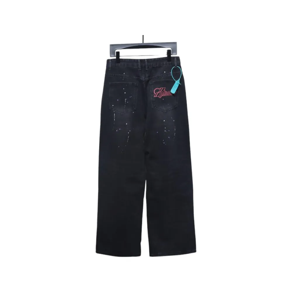 Bstsneaker-Welldone Heart Letter Ripped Baggy Jeans 230