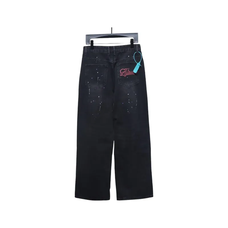 Bstsneaker-Welldone Heart Letter Ripped Baggy Jeans 230